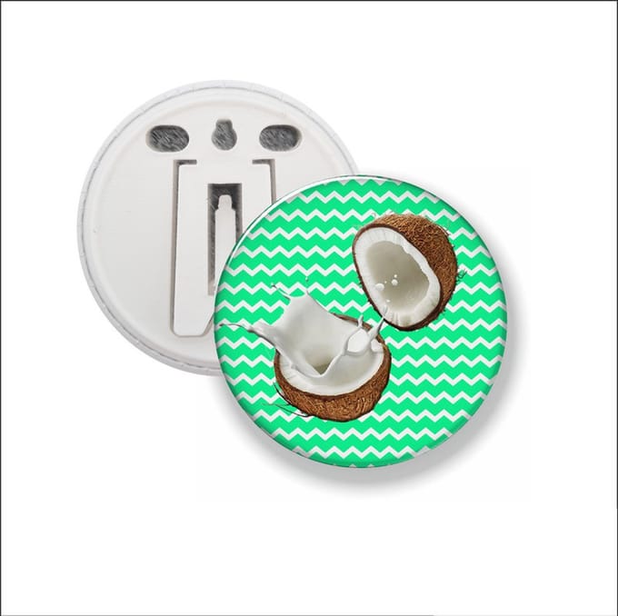 Button Met Clip - Kokosnoot