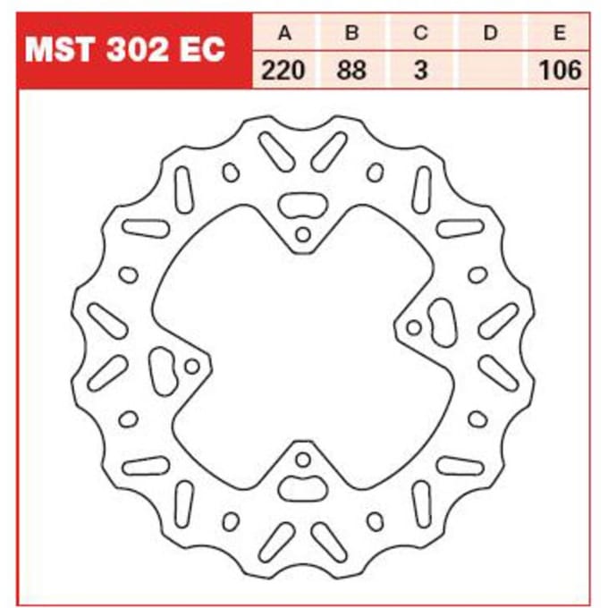 Remschijf TRW MST302, 1 Stuk