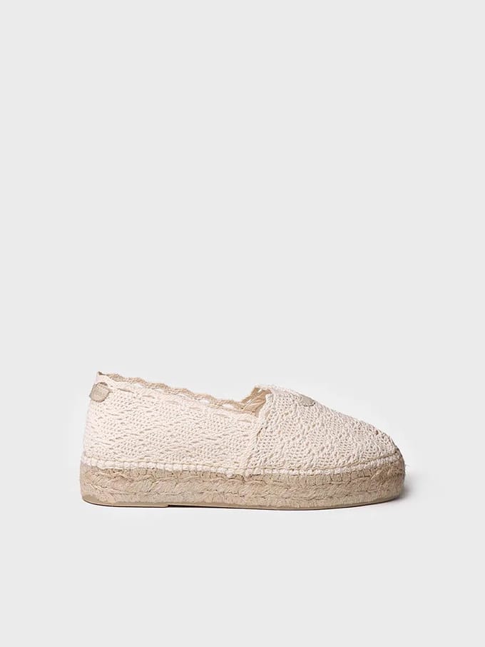 Platte gehaakte espadrilles voor dames | AITANA