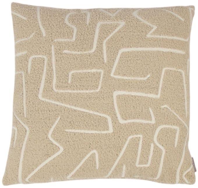 Roy chenille jaquard kussen creme 45x45cm