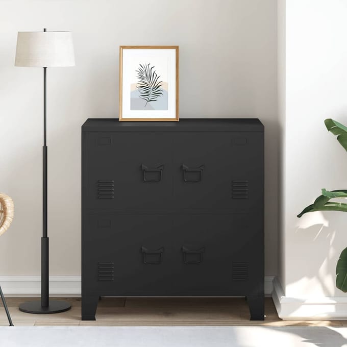 vidaXL - Opbergkast - industrieel - 75x40x80 - cm - staal - zwart