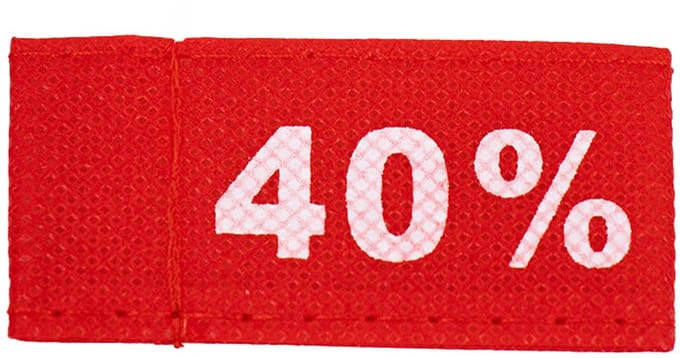 50x Kledinglabel 3x6cm - 40% rood