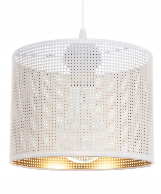 Luxe Woonkamer Hanglamp - Wit Goud - Cilinder - 20cm