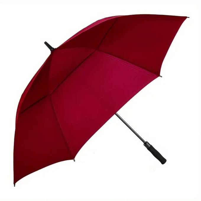 Nivard Moderne Golf Paraplu - Stormparaplu - Opvouwbaar - Windproof - Stormproef - UV Bescherming - Umbrella - Draagbaar - Rood