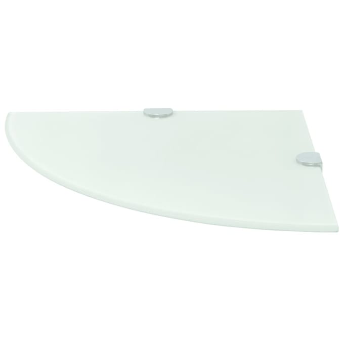 vidaXL - Hoekschappen - 2 - st - met - chromen - dragers - 35x35 - cm - glas - wit