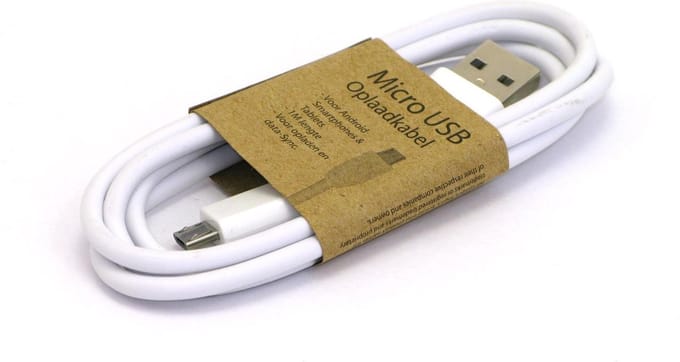 Grab 'N' Go micro-USB kabel - wit