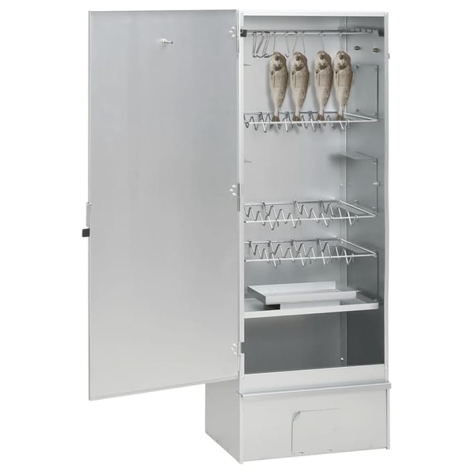 vidaXL BBQ-rookoven met koude rookgenerator gegalvaniseerd staal