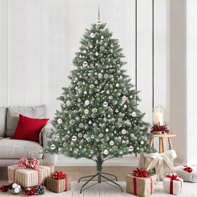 vidaXL - Kunstkerstboom - Groen - 210 - cm - PVC - en - Plastic - en - Staal