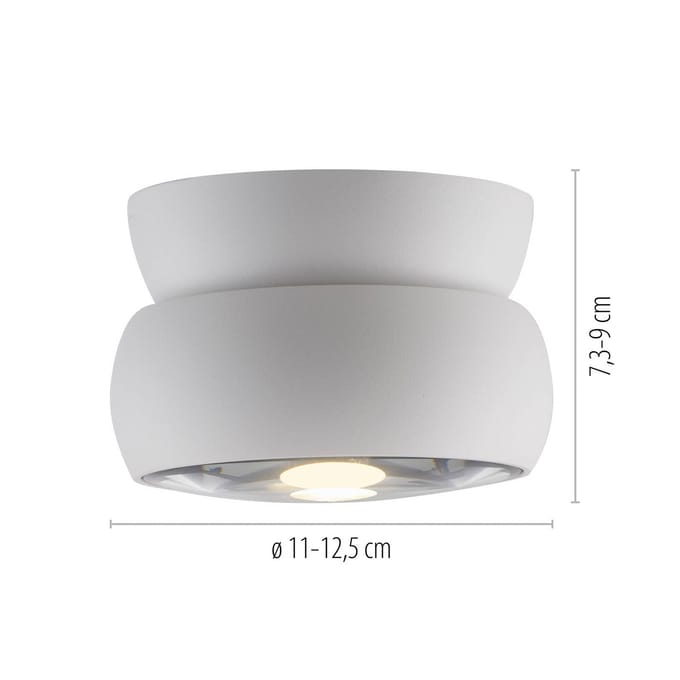 LED plafondspot PURE Move, wit, Ø 12 cm, metaal/glas