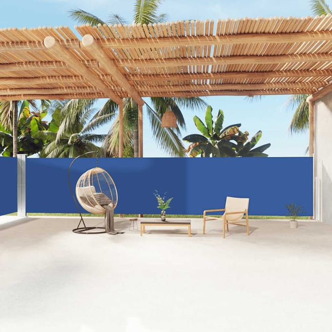 vidaXL - Windscherm - uittrekbaar - 160x1200 - cm - blauw