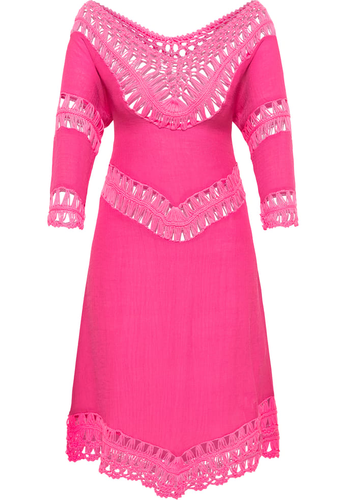 IZIA Tuniekjurkje mini met gehaakt gedeelte Dames roze
