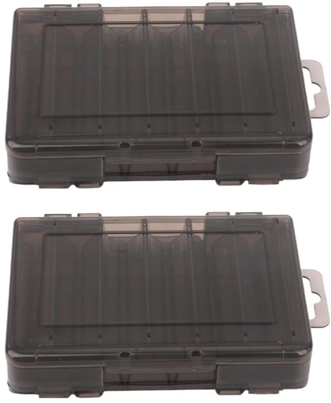 Byshayne- Aasdoos Dubbelzijdig - 12 Compartimenten - Transparant Deksel - Waterdicht - Handvat - Compact 3,8 x 10,3 x 3,1 cm - Visdoos