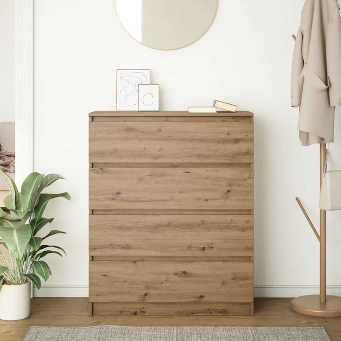 vidaXL - Dressoir - 80x35x99 - cm - spaanplaat - artisan - eikenkleurig