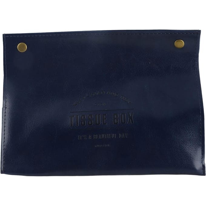 PU Leer Originaliteit Tissuebox Desktop Tissue Organizer voor Slaapkamer WoonkamerGrijs blauw