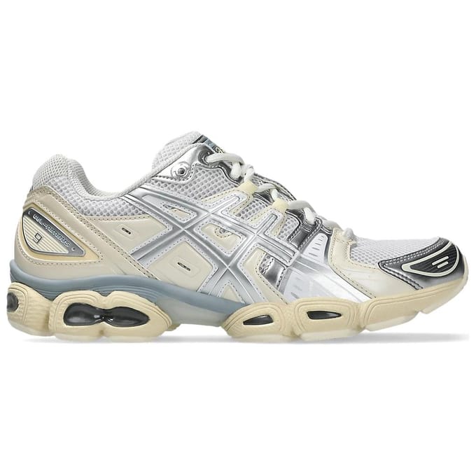 Baskets ASICS Gel Nimbus 9 Blanc Argent Pur Unisexe 1201A424-106 43.5 beige