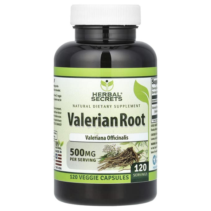 Secrets d'Herbes, Racine de Valériane, 500 mg, 120 Capsules Végétales