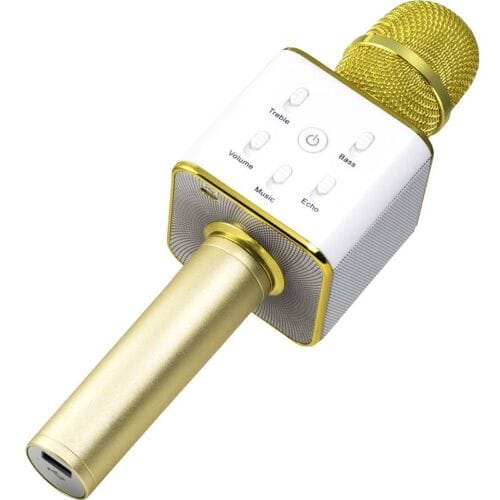 Technaxx BT-X31 Karaoke microfoon en stereo Bluetooth luidspreker Goud, Wit