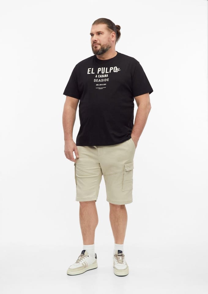 s.Oliver - male - Cargo bermuda in een relaxte pasvorm met een elastische tailleband