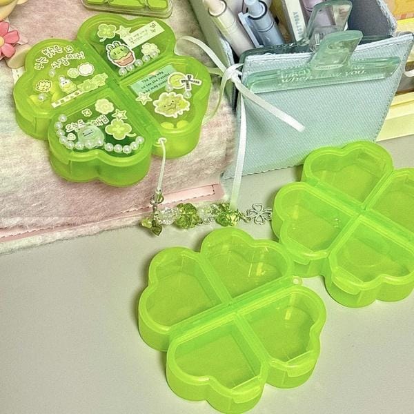 Boîte à herbes Steve Green 4 compartiments avec conception d'ouverture indépendante pour boîte de rangement pour petits objets vert