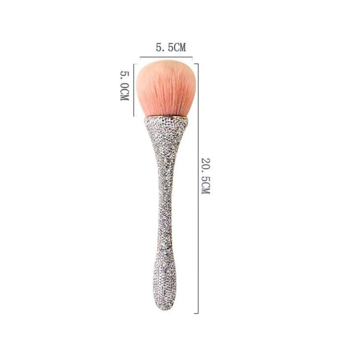 Pinceau de maquillage à paillettes, manche Laser, brosse à poudre douce et ample, pinceau à fard à joues, outil de cosmétiques blanc