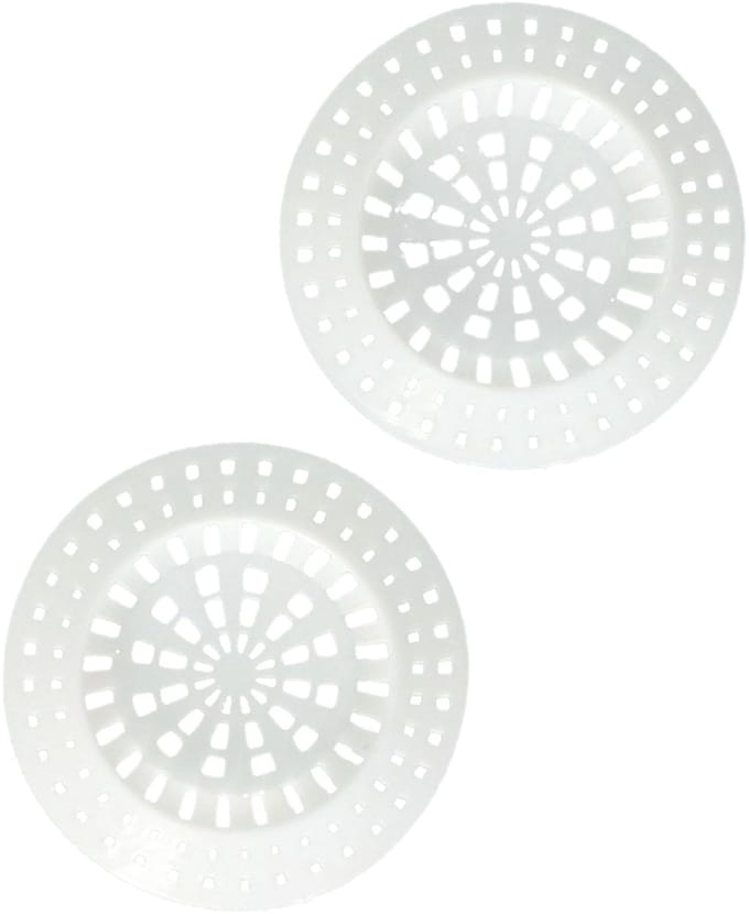 Gerimport gootsteen zeefje - 2x stuks - wit - D7 cm - kunststof - keukenaccessoires