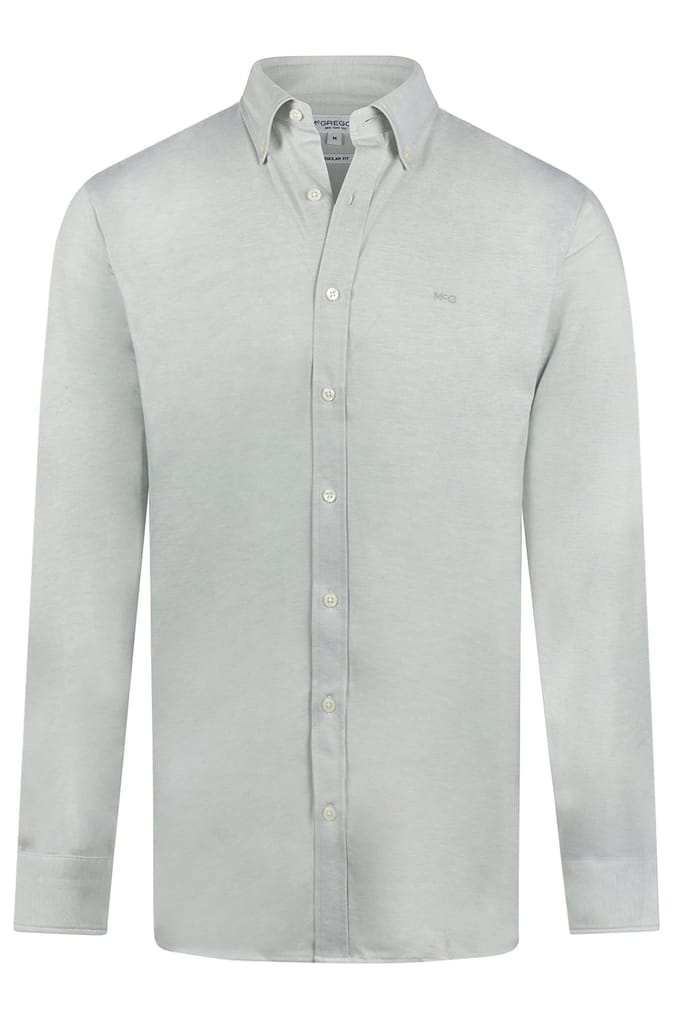 McGregor Stretch Pique Shirt Light Olive Größe: M | Casual hemden Outlet | Herren | Grün