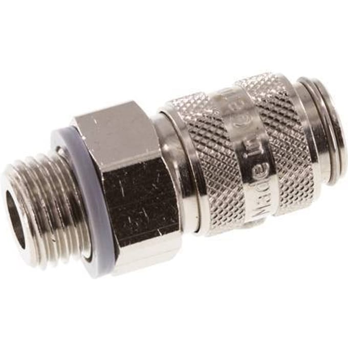 Vernikkeld Messing DN 5 Luchtkoppeling Snelkoppeling G 1/4 inch Buitendraad Double Shut-Off - CLS5-M-BN-SV-014