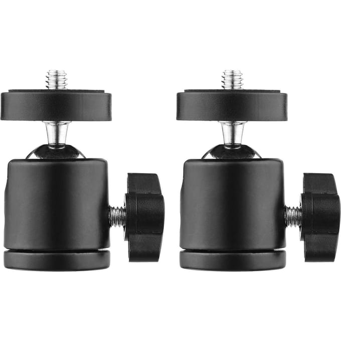 Mini tête de trépied à rotule pivotante, adaptateur de Base de montage rotatif à 360 degrés avec universel 1/4 2-Pack