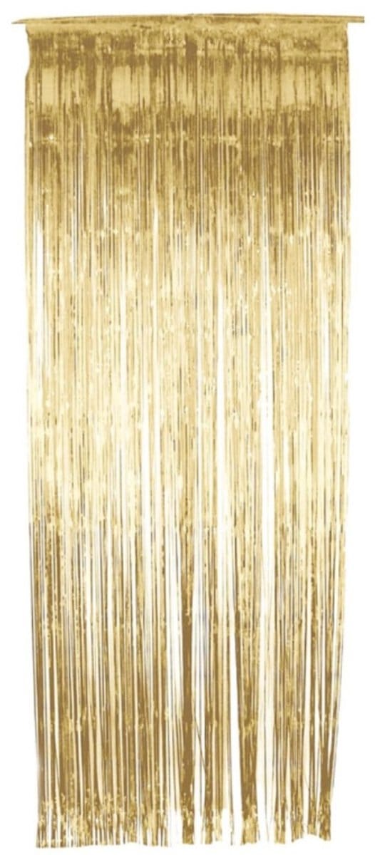 Smiffys - Shimmer Curtain Feestdecoratie - Goudkleurig