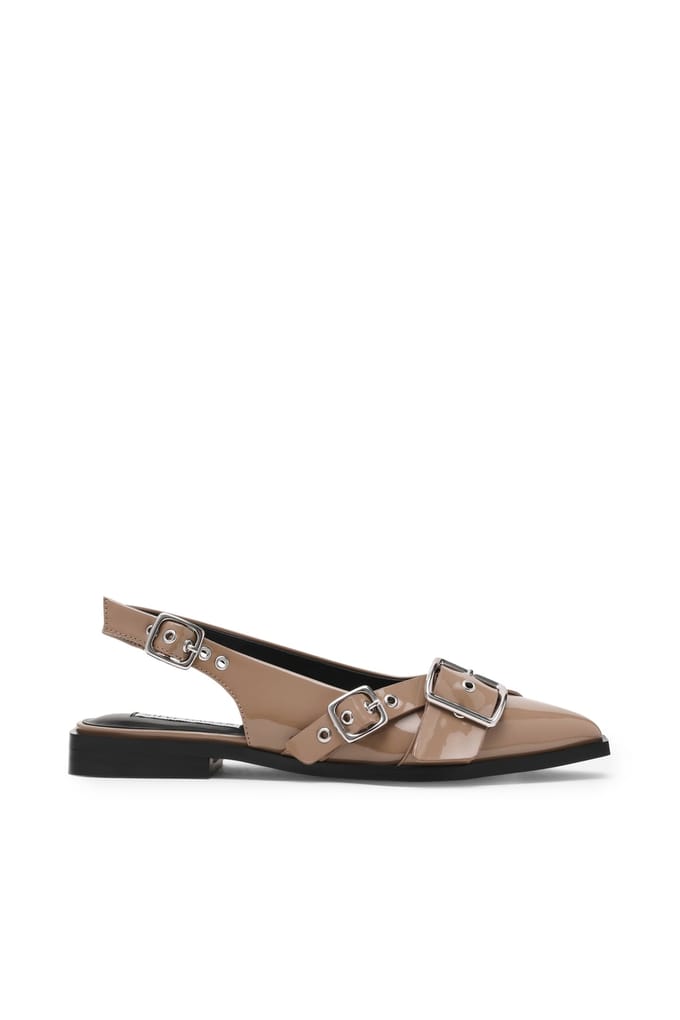 Steve Madden Grezly Pumps Taupe Patent Maat: 41 | Instappers Outlet | Dames | Taupe