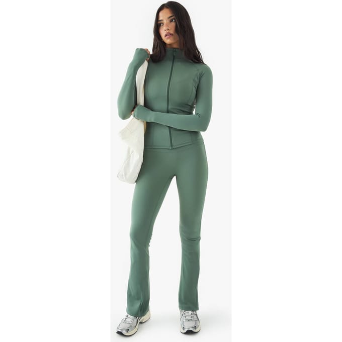 boohoo Dames DSGN Studio Ultra Sculpt Flared Legging | Forest | Maat: 2XL