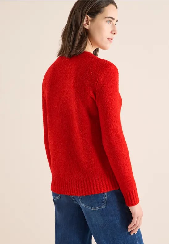 Trui met bouclé V-hals