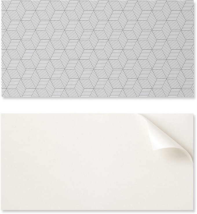 Zelfklevend vinylpaneel met print, 120x60 cm, zeshoekig bladpatroon.