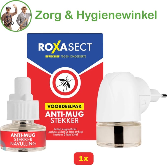 Roxasect Voordeelpak Anti-Mug Stekker (Inhoud: Anti-Mug Stekker + 2 Navullingen)