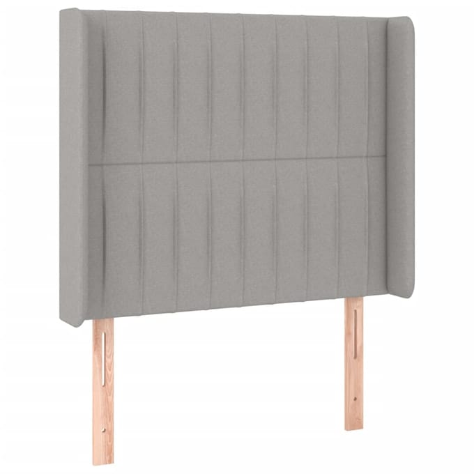 vidaXL - Hoofdbord - LED - 83x16x118/128 - cm - stof - lichtgrijs
