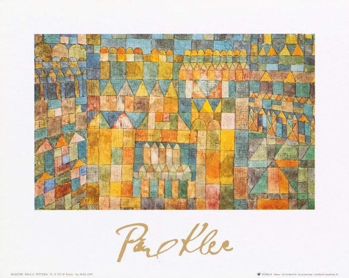 Kunstdruk Paul Klee - Tempelviertel von Pert, 1928 30x24cm