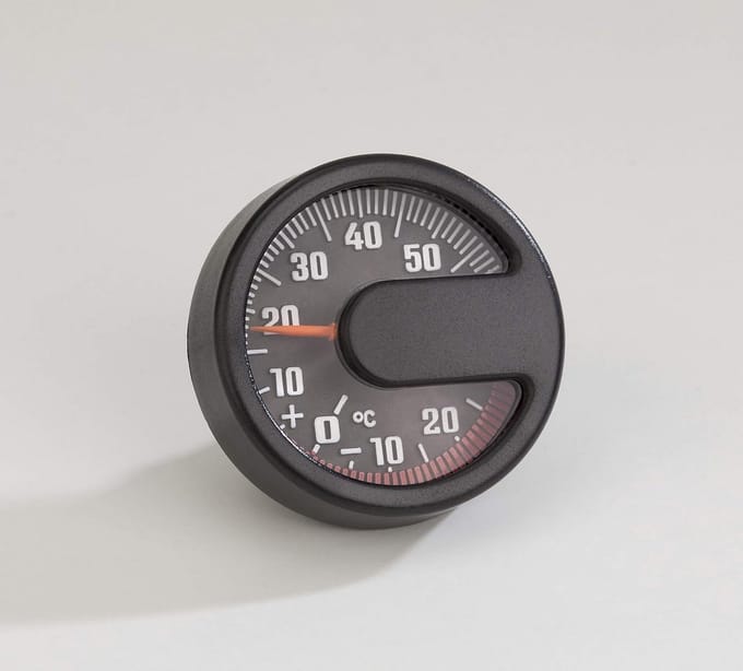 Analoge Ronde Buitenthermometer Zwart Ø 43 mm