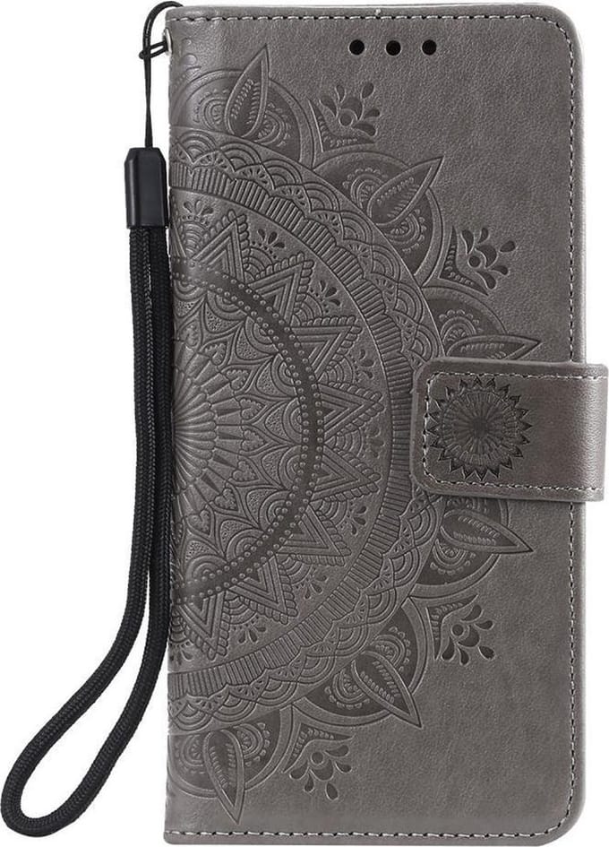 Shop4 - Samsung Galaxy M51 Hoesje - Wallet Case Mandala Patroon Grijs