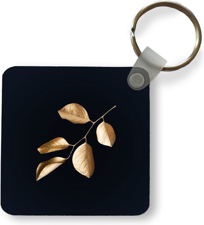 Sleutelhanger - Uitdeelcadeautjes - Bladeren - Tak - Goud - Luxe - Plastic