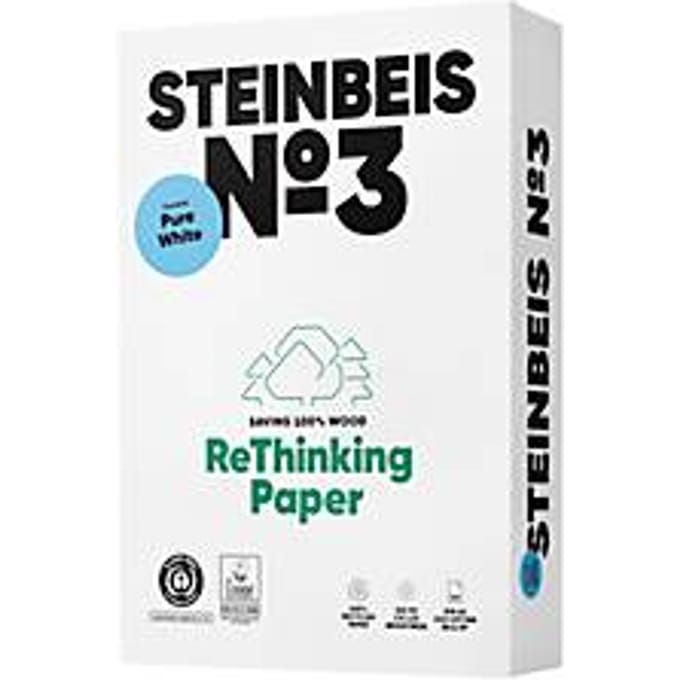 Gerecycled papier Steinbeis №3, DIN A4, 80 g/m², natuurlijk wit, 2500 vellen