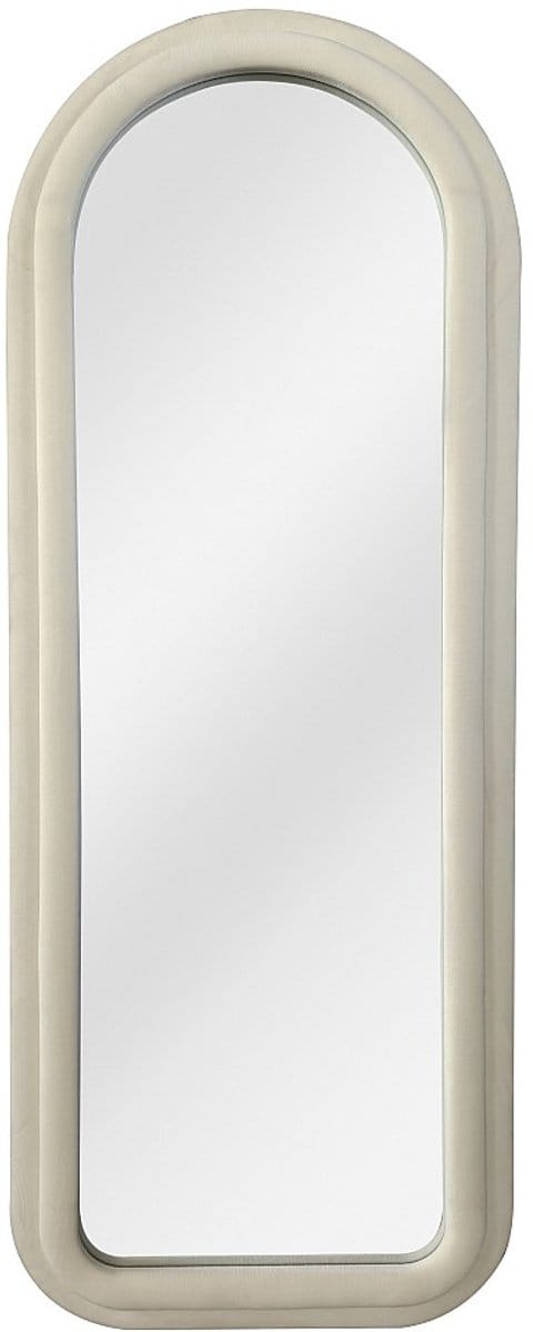 Vente-unique Fluwelen boogvormige spiegel - B. 60 x H. 160 cm - Crème - RISALI