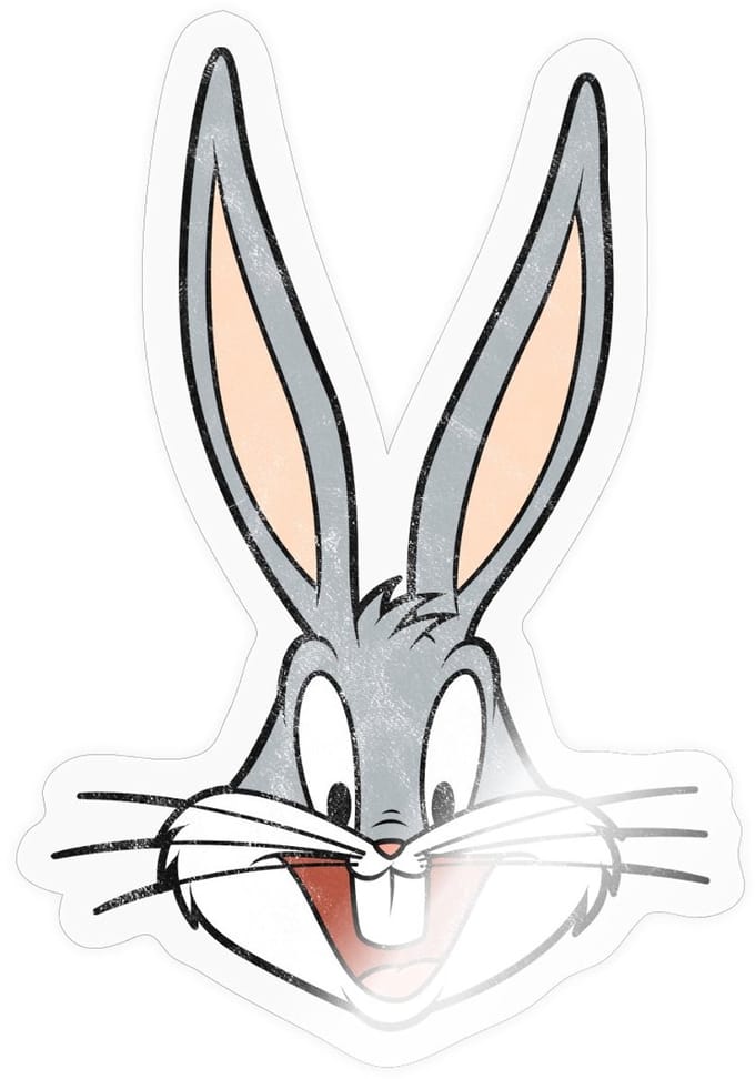 Looney Tunes Bugs Bunny Distressed Sticker maat S (10 x 10 cm)