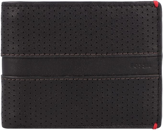 FOSSIL Portemonnee Rennsport Bifold With Flip ID Black Zwart