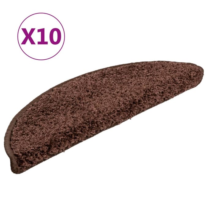vidaXL - Trapmatten - 10 - st - 56x17x3 - cm - Bruin - Halfrond