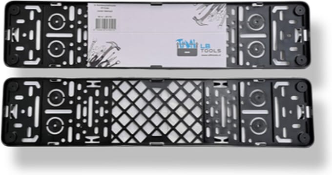 LB Tools Kentekenplaathouder PP PUSH zonder tekstrand flexibele snelbevestiger ook voor België (2 stuks)
