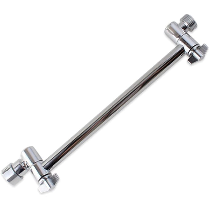 Douchearmverlenging met slotverbindingen 11 inch in hoogte verstelbare douchearm zilver