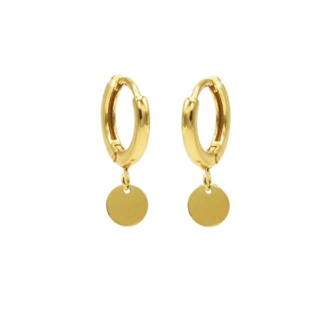 Karma hinged hoops symbool disc gold M1945HIN