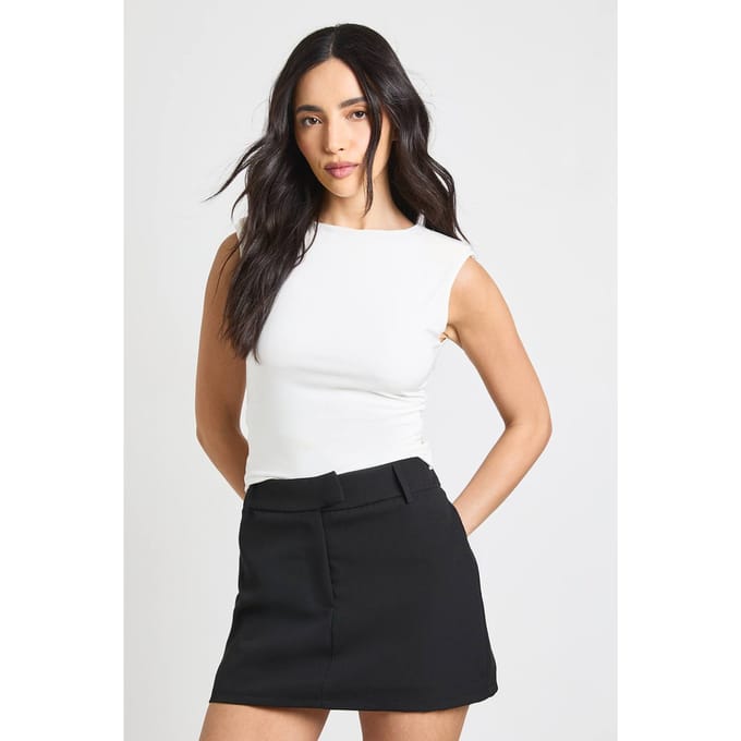 boohoo Dames Getailleerde Gestroomlijnde Mini Rokbroek | Black | Maat: 6