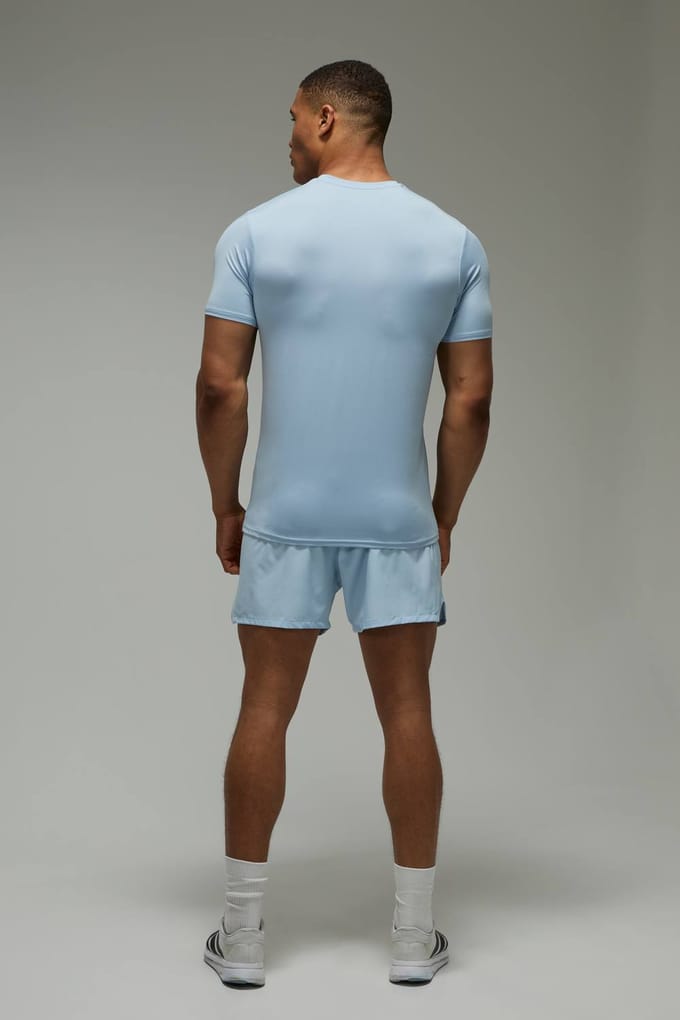 Heren Actief Regular Fit T-shirt | Light Blue | Size Medium