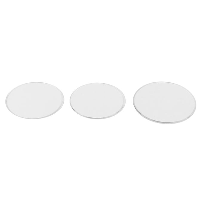Lot de 3 verres de montre plats de remplacement ronds et transparents (35+36+40) white